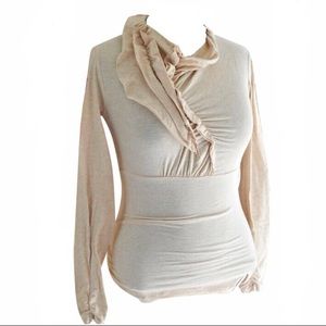 CAbi Long Sleeve Nonchalant Ruffle Blouse